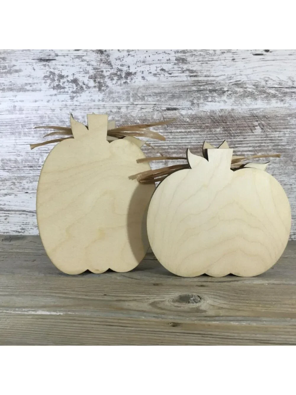 Hand-Painted Wood Pumpkin Set of 2 – Sunflowers, Black Bird, Fall Decor